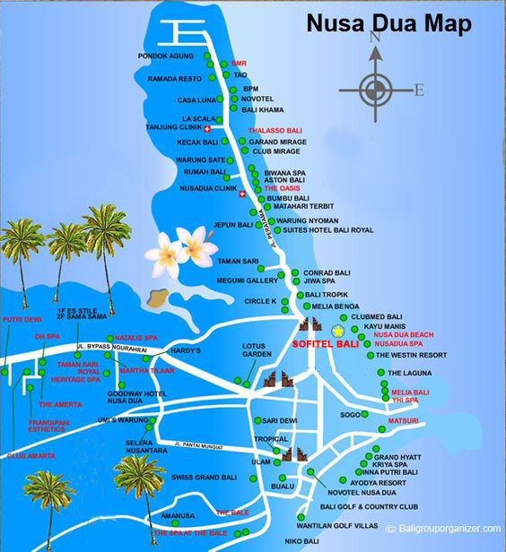 Nusa Dua Hotel Map Nusa Dua Hotel Map